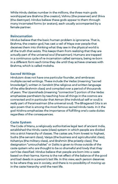 Hinduism: Overview & Contrast (20/pkg)